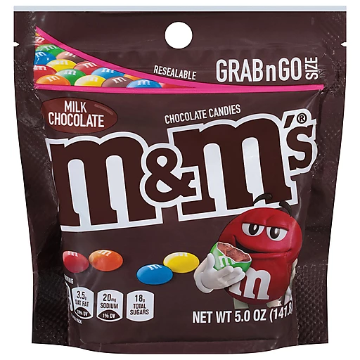 M&M’s Chocolate Candies, Milk Chocolate, Grab N Go Size 5 Oz