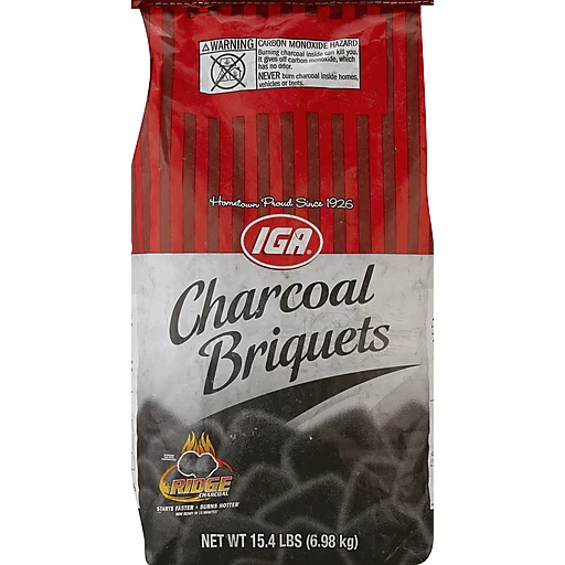 IGA Charcoal, Briquets 15.4 lb, Charcoal & Grilling