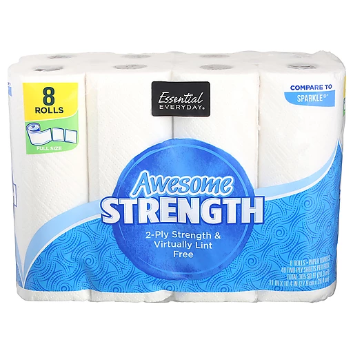 Essential Everyday Paper Towels, Awesome, 2 Ply Strength
