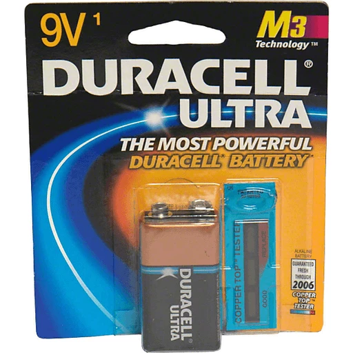 Duracell Ultra Alkaline Battery With Copper Top Tester 9 V Shop