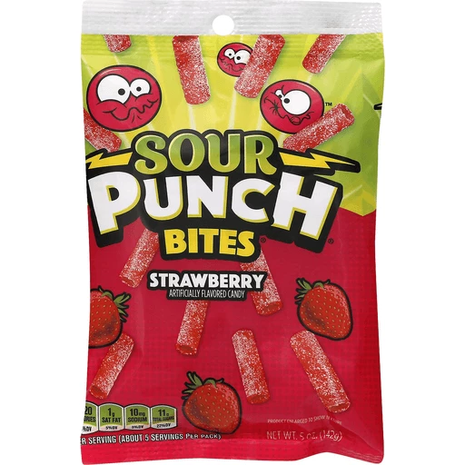 Sour Punch Candy Strawberry Bites Packaged Candy Sendik s