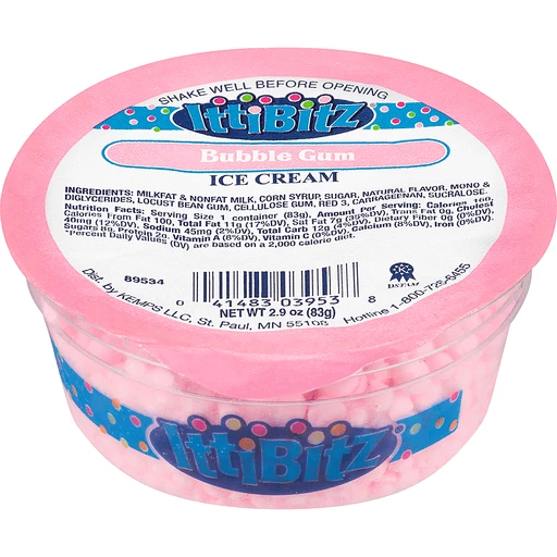 IttiBitz Bubble Gum Ice Cream 2.9 Oz. Cup Ice Cream Sendik s