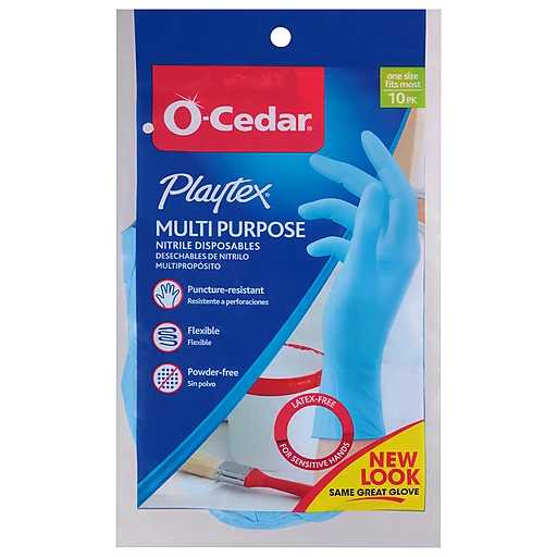 O Cedar Playtex 10 Pack Disposable Nitrile Multi Purpose Gloves