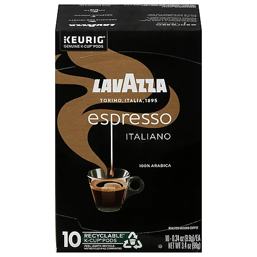 Lavazza 100% Arabica Espresso Italiano Coffee 10 - 0.34 oz K-Cup Pods, Single Serve, K-Cups & Pods