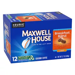 Maxwell House Coffee Ground Light Breakfast Blend K Cup Pods