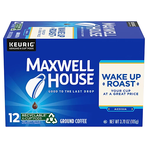 Maxwell House K Cup Pods Ground Wake Up Roast Coffee 12 ea Box