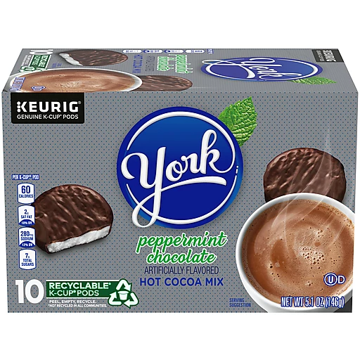 York Peppermint Chocolate Hot Cocoa Mix K Cup Pods 10 Box Shop