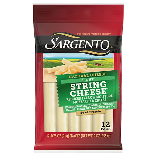 Sargento String Cheese, Light, Reduced Fat, Low Moisture