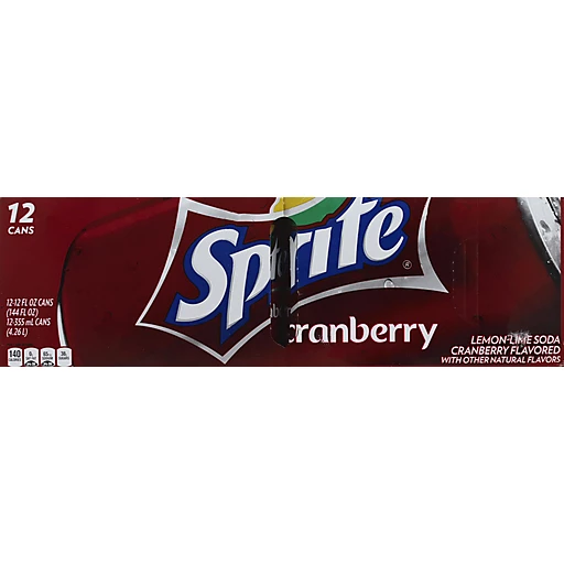 Sprite Soda, Lemon Lime, Cranberry Flavored, Fridge Pack 12 ea