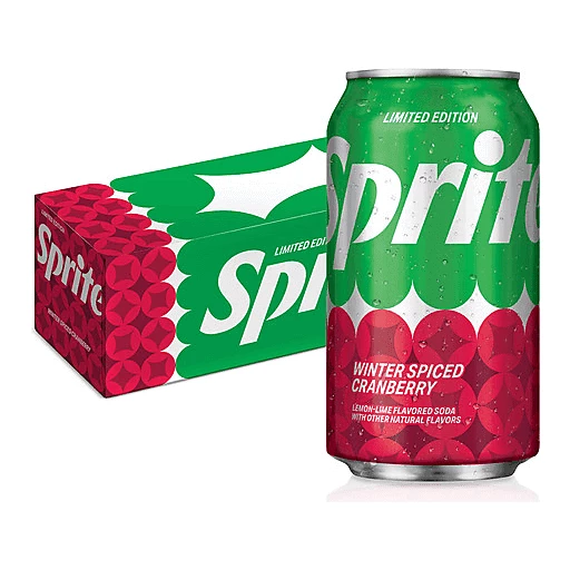 Sprite Winter Spiced Cranberry, Lemon Lime And Cranberry Flavored