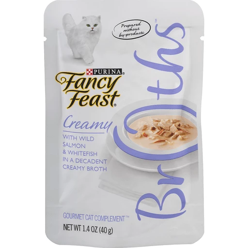 Purina Fancy Feast Broths Creamy With Wild Salmon Whitefish Cat