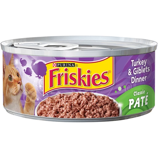 Purina Friskies Pate Wet Cat Food Turkey Giblets Dinner 5.5