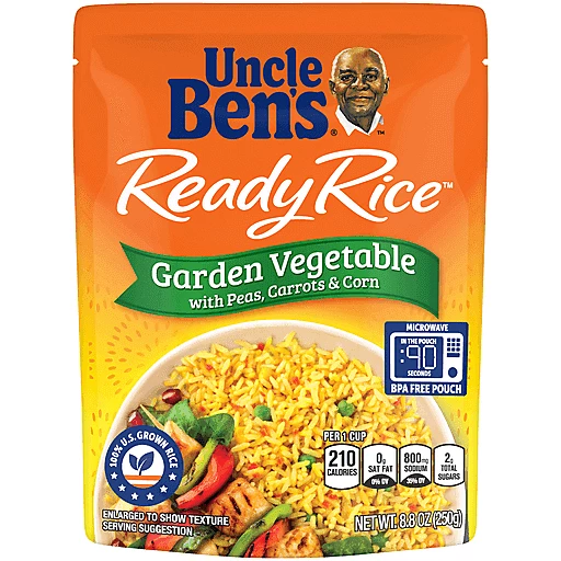 UNCLE BEN'S READY RICE, Garden Vegetable, 8.8 Oz. Pouch, Instant