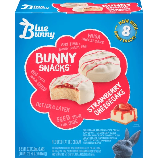 Blue Bunny Strawberry Cheesecake Bunny Snacks 8.0 Ea Sandwiches