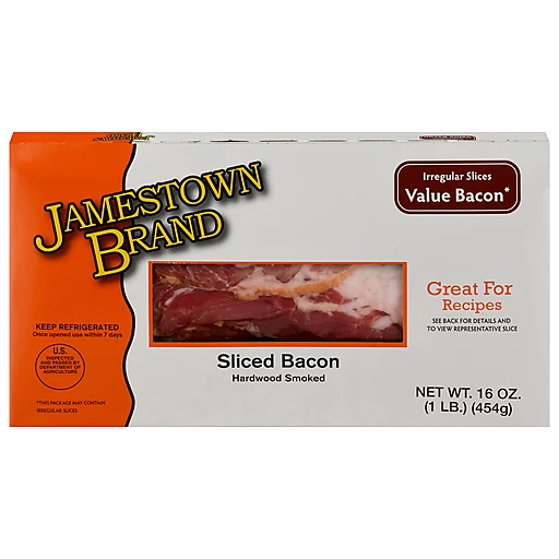 Jamestown Brand Bacon, Hardwood Smoked, Sliced 16 oz | Sliced