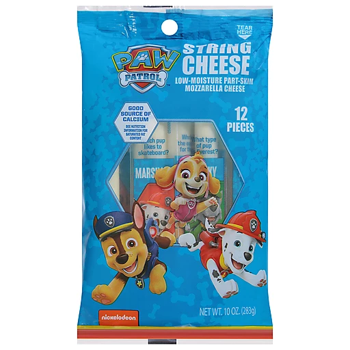Paw Patrol String Cheese, Part-Skim, Mozzarella, Low-Moisture 12