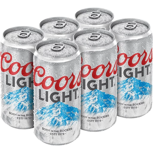 Coors Light Lager Beer 6 Pack 12 Fl