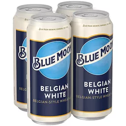 Blue Moon Belgian White Belgian Style Wheat Ale Beer 4 Pack 16