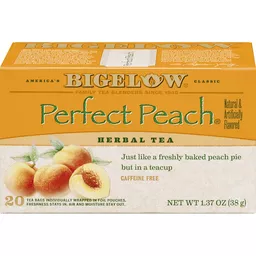 Bigelow Herbal Tea, Caffeine Free, Perfect Peach, Tea Bags 20 Ea