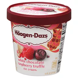 H agen Dazs White Chocolate Raspberry Truffle Ice Cream 14 Oz