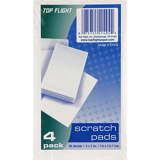 Top Flight Scratch Pads 4 ea, School Supplies