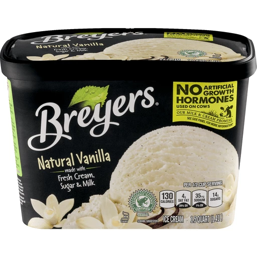 Breyers Classics Ice Cream Natural Vanilla 48 Oz Vanilla