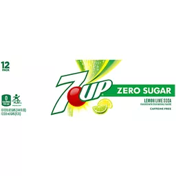 7-Up 12 Pack Zero Sugar Caffeine Free Lemon Lime Flavored Soda 12