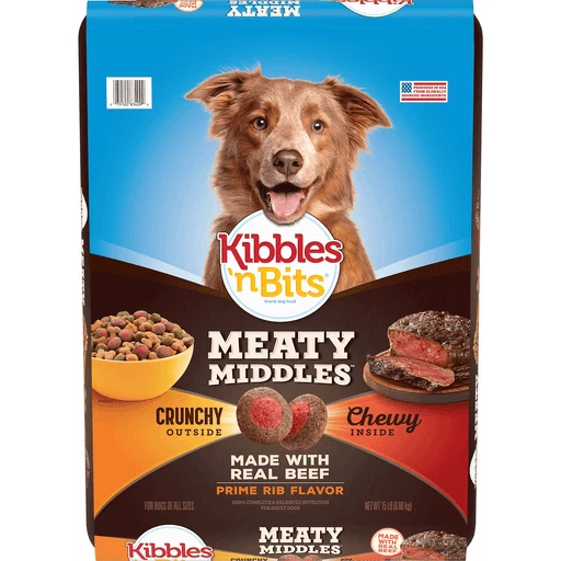 Kibbles n Bits Meaty Middles Prime Rib Flavor Dry Dog Food 15