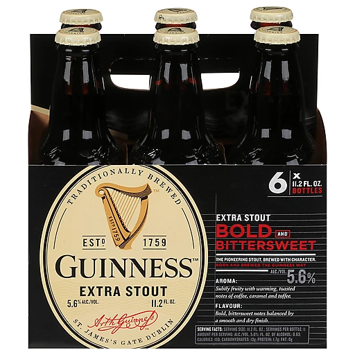 Guinness Beer, Extra Stout 6 Ea, Porter & Stout
