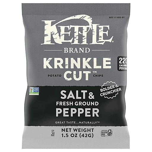Kettle Brand Potato Chips, Salt & Fresh Ground Pepper 1.5 Oz