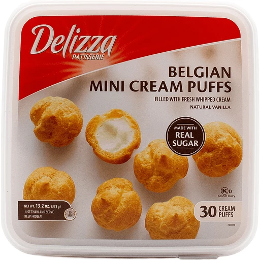 Delizza Patisserie Belgian Mini Cream Puffs 30 CT Ice Cream