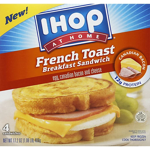 Ihop Breakfast Sandwich, French Toast, Egg, Canadian Bacon And
