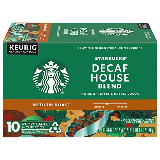 Starbucks Coffee Ground Medium Roast House Blend Decaf K Cup