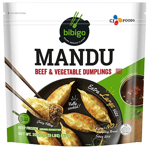 Bibigo Mandu, Beef & Vegetable, Extra Large Size 20 Oz | Frozen