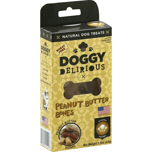 Doggy delirious peanut butter bones dog treats best sale