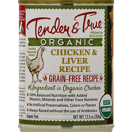 Tender & True Dog Food, Organic, Chicken & Liver Recipe 12.5 Oz