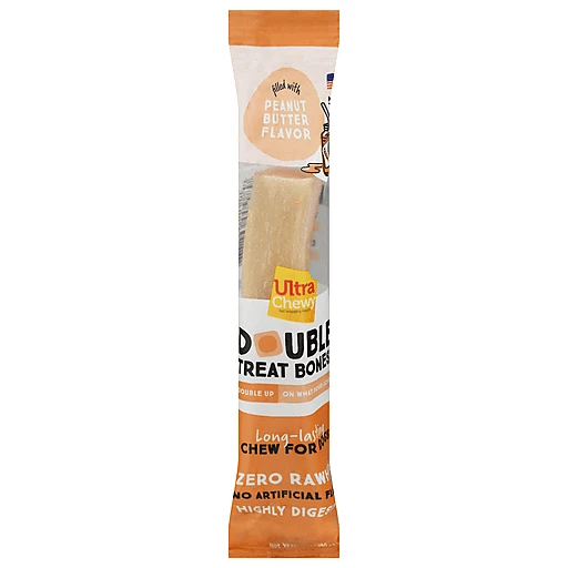 Ultra Chewy Peanut Butter Flavor Double Treat Bones 2.8 oz Dog