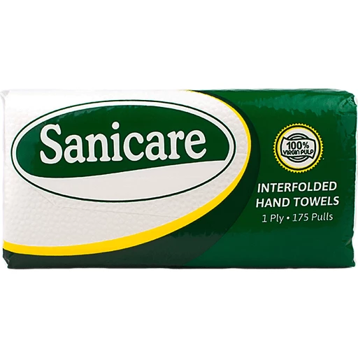 Sanicare Interfolded Paper Towel 1ply 175 pulls 1s