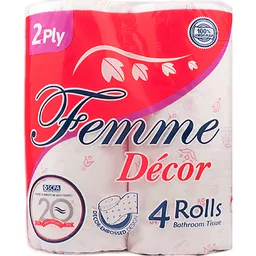 Femme Decor Bathroom Tissue 2 ply 4s