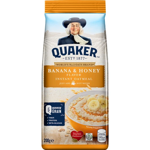 Quaker Banana & Honey Instant Oatmeal 200g