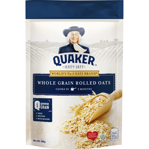 Quaker Whole Grain Rolled Oats 500g