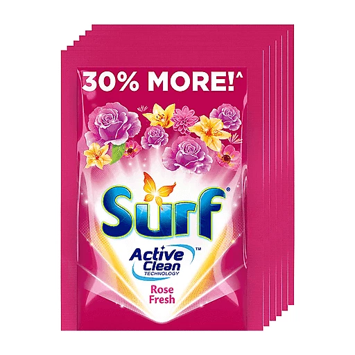 Surf Powder Detergent Rose Fresh Sachet 65g x 6s