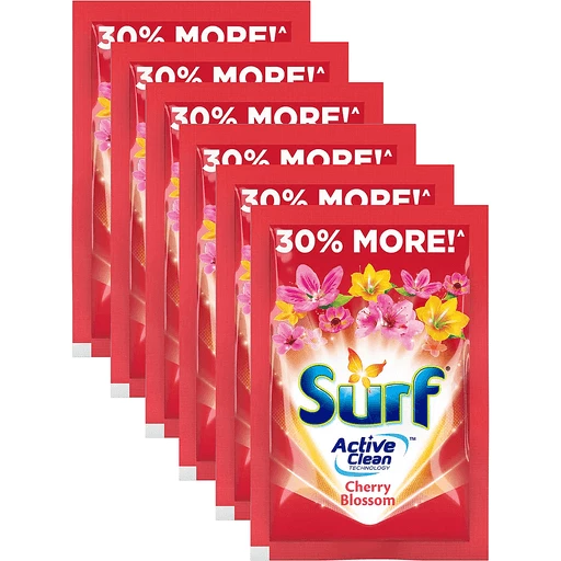 Surf Powder Detergent Cherry Blossom Sachet 65g x 6s