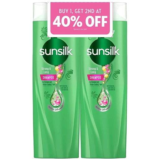 Sunsilk Shampoo Green Strong & Long Buy 1 Get 2nd at 40% off 180ml x 2s