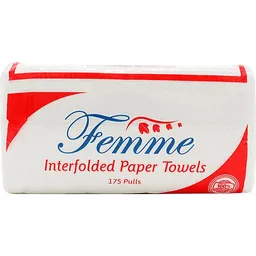 Femme Interfolded Paper Towel 1ply 175 pulls 1s