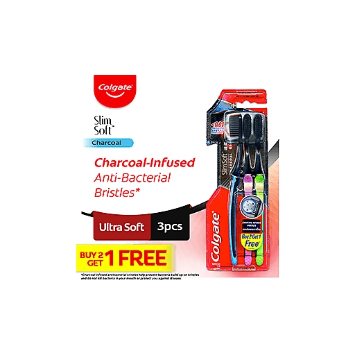 Colgate Toothbrush Slim Soft Charcoal | Buy 2 Get 1