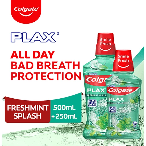 Colgate Plax Mouthwash Freshmint Splash 500ml + 250ml