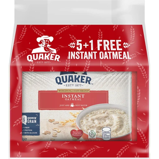 Quaker Instant Oats 5+1 33g x 6s