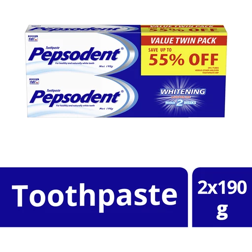 Pepsodent Toothpaste Whitening 190g x 2s