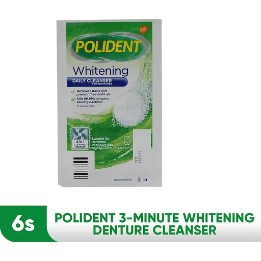 Polident Cleanser Tablet Whitening 6s